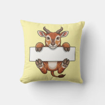 Gazelle Mignonne Tenant un Panneau Vierge Dessin A