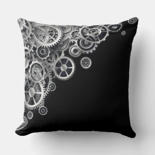 Coussin Gears en argent vapeur