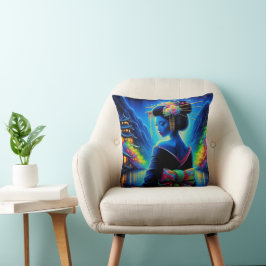Coussin geisha beautiful neon