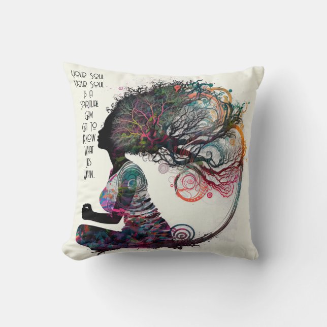 Coussin Gem spirituel féminin inspiré (Recto)