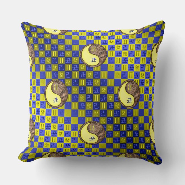 Coussin Gémeaux & Bœuf de Terre (Recto)