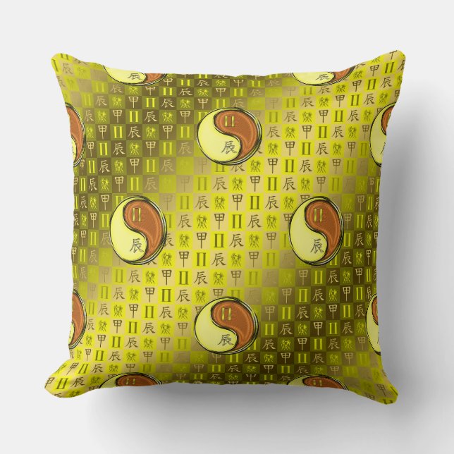 Coussin Gémeaux & Dragon de Bois (Recto)