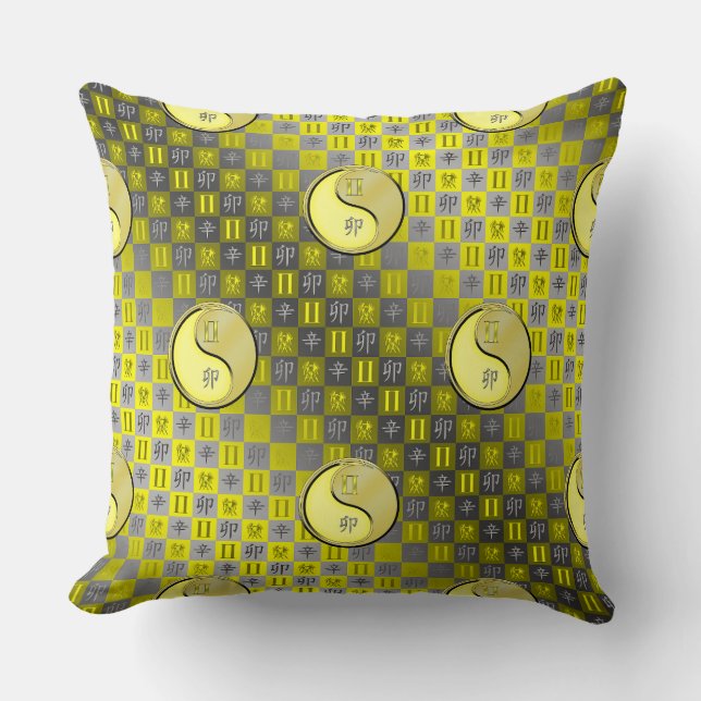Coussin Gémeaux & Lapin Métal (Recto)