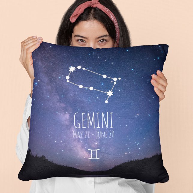 Coussin Gemini | Constellation Zodiaque personnalisée (Créateur téléchargé)