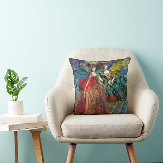 Coussin Gemini gothique classique femme papillon Whimsical (Chaise)