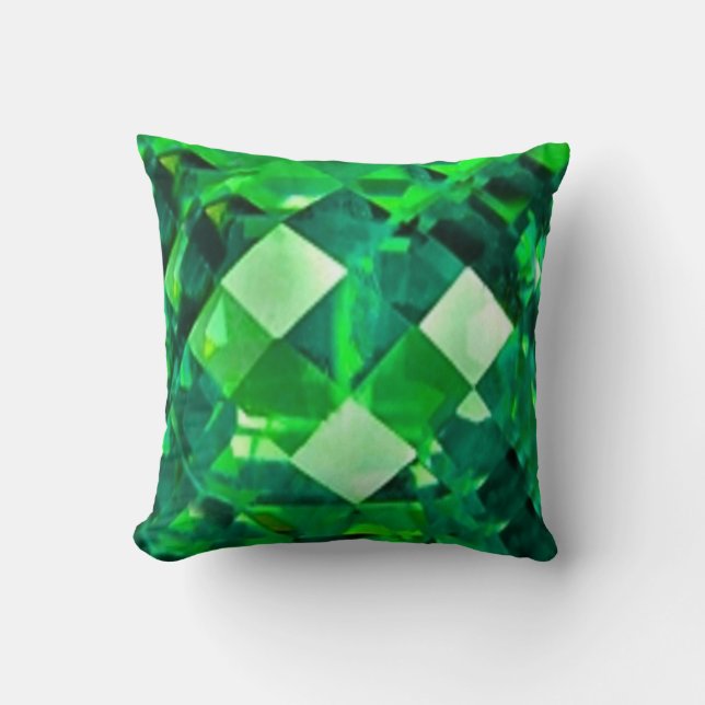 Coussin Gemme verte verte de pierre porte-bonheur (Recto)