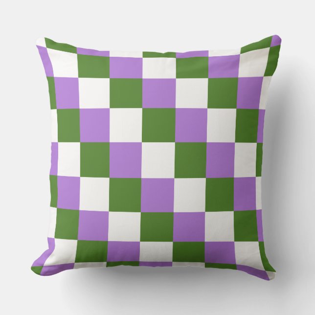 Coussin Genderqueer colors checkered pattern throw pillow (Recto)