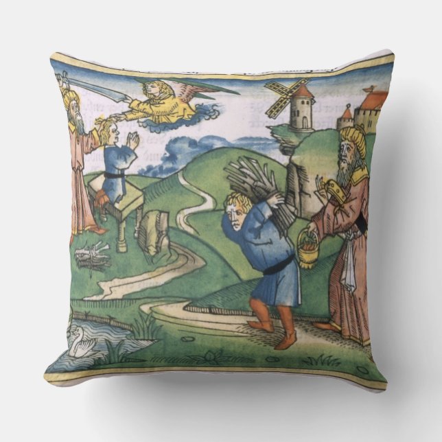 Coussin Genèse 21 1-14 Abraham offrant d'Isaac, franc (Recto)