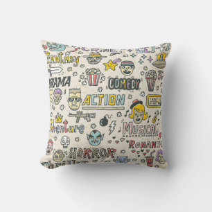 Coussin Genres de film. Spectacles TV, série Funny Doodle