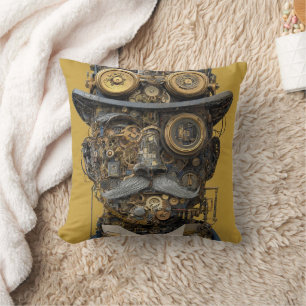 Coussin Gentleman Mécanique Steampunk