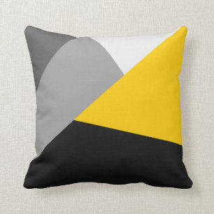 Coussin Geo jaune et noir gris moderne simple