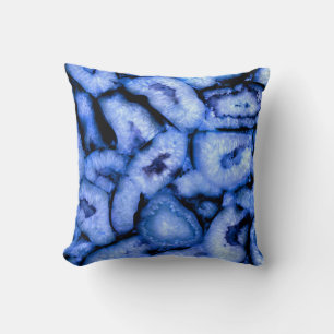 Coussin Géodes Agate Quartz Bleu