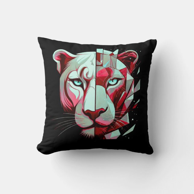 Coussin Geometric Panther Split Face– Modern Abstract  (Recto)
