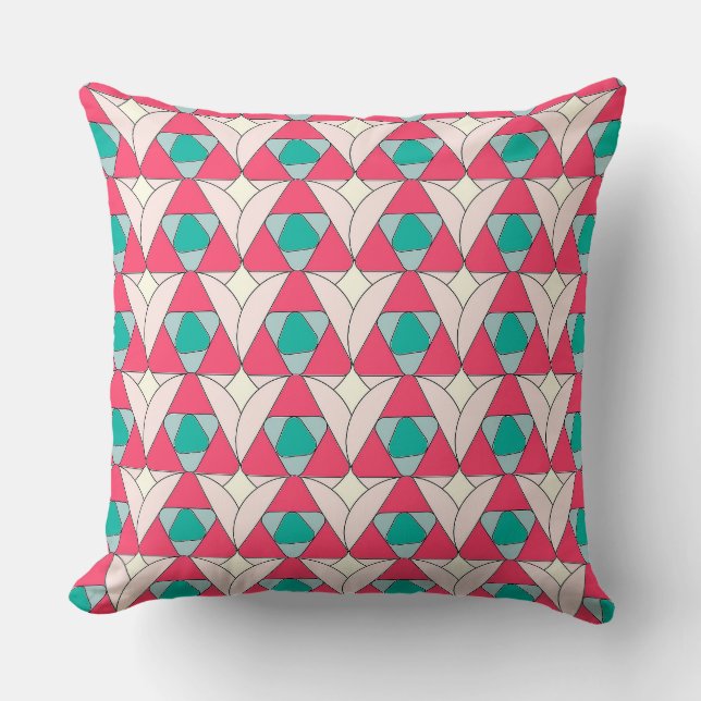 Coussin Geometric Triangle Pattern Throw Pillow (Recto)