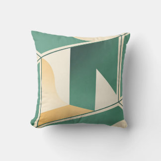 Coussin geometrical boho chic sage green minimalist