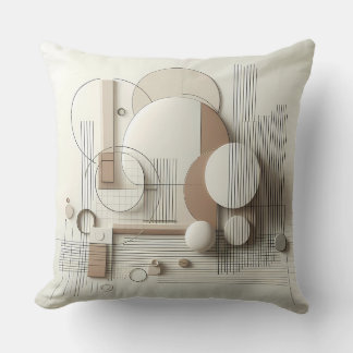 Coussin Géométrie 3D neutre douce