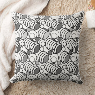 Coussin Géométrie cercles et anneaux décor rétro années so
