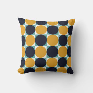 Coussin Géométrie colorée vintage : motif circulaire.