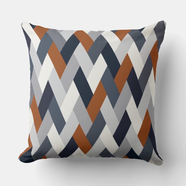 Coussin Géométrie de rouille de la marine VI (Recto)