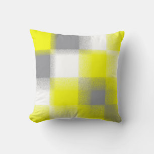 Coussin Géométrie funky Art Abstrait gris jaune blanc