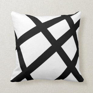 Coussin Géométrie linéaire de Black and White