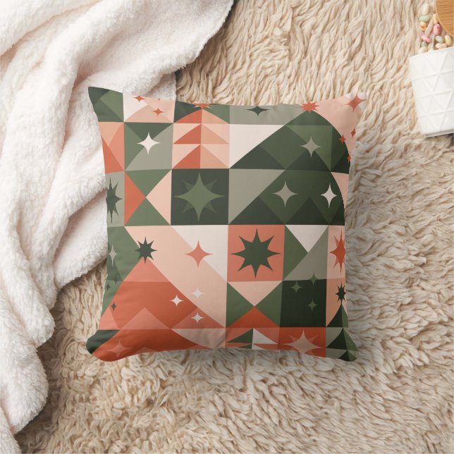 Coussin Géométrie minimale de l'arbre de Noël et des étoil (Couverture)