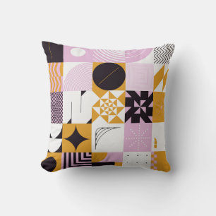 Coussin Géométrie Scandinave : Oeuvre Artisanale Dessinée
