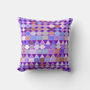 Coussin Géométrie Tribale moderne, Améthyste pourpre et ta