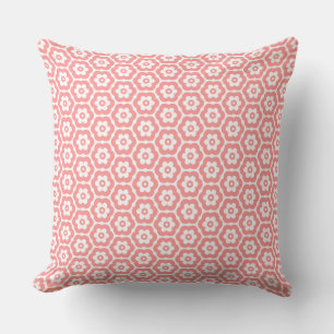 Coussin Géométrique 280514 (03) - Rose doux sur blanc