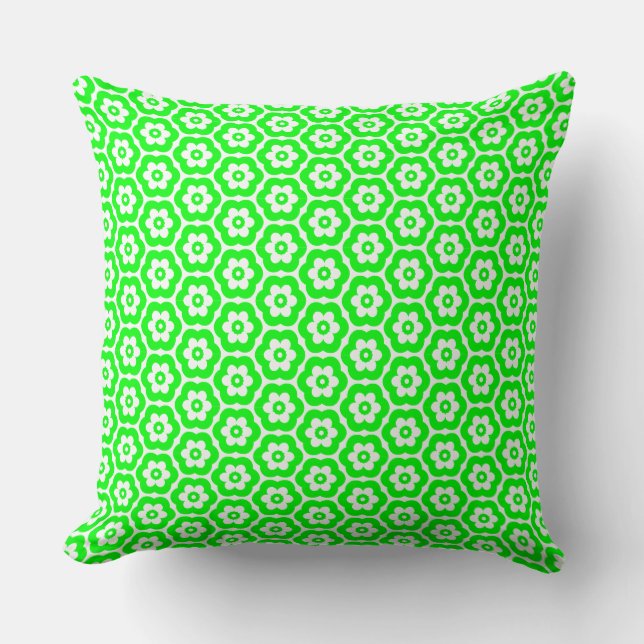 Coussin Géométrique 280514 (03) - Vert sur blanc (Recto)