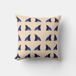 Coussin géométrique abstrait Cobalt Bloom