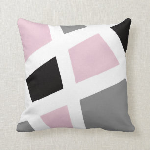 Coussin Géométrique blanc noir gris rose