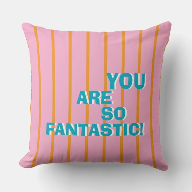 Coussin Géométrique, Coloré, Message d'appréciation (Recto)