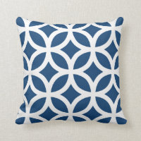 Coussin géométrique de motif dans le bleu du