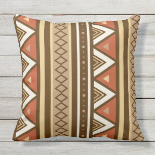 Coussin Géométrique du sud-ouest, Brown modernes, Tan et