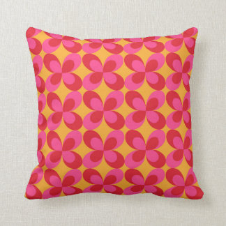 Coussin Géométrique floral jaune rose