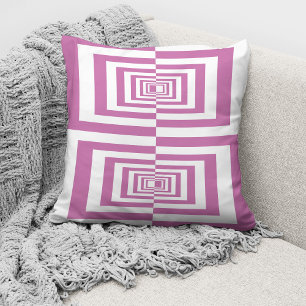 Coussin Géométrique minimal rose moderne