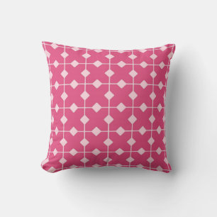 Coussin Géométrique Moderne, Diamants - Rose fraise