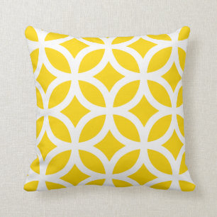 Coussin géométrique moderne en jaune de freesia