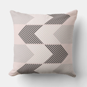 Coussin Géométrique rétro rose et gris