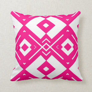 Coussin Géométrique rose et blanc chaud