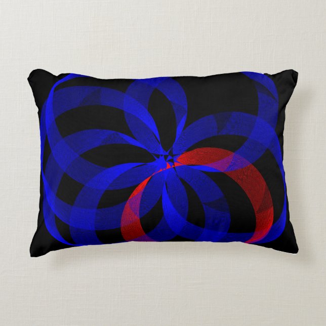 Coussin géométrique rouge en mouvement (Devant)