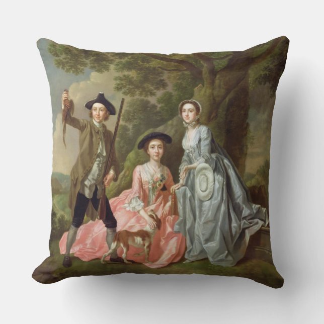 Coussin George Rogers avec son épouse, Margaret, et son (Recto)