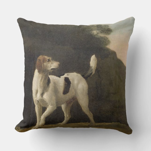 Coussin George Stubbs | un fox-hound, c.1760 (huile sur (Recto)