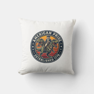 Coussin George Washington patriote chevauchant le T-rex am