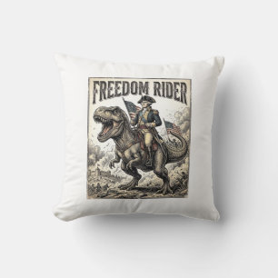 Coussin George Washington patriote chevauchant le T-rex Li