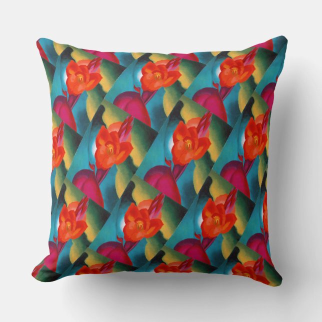 Coussin Géorgie O'Keefe 1919 Canne rouge (Recto)