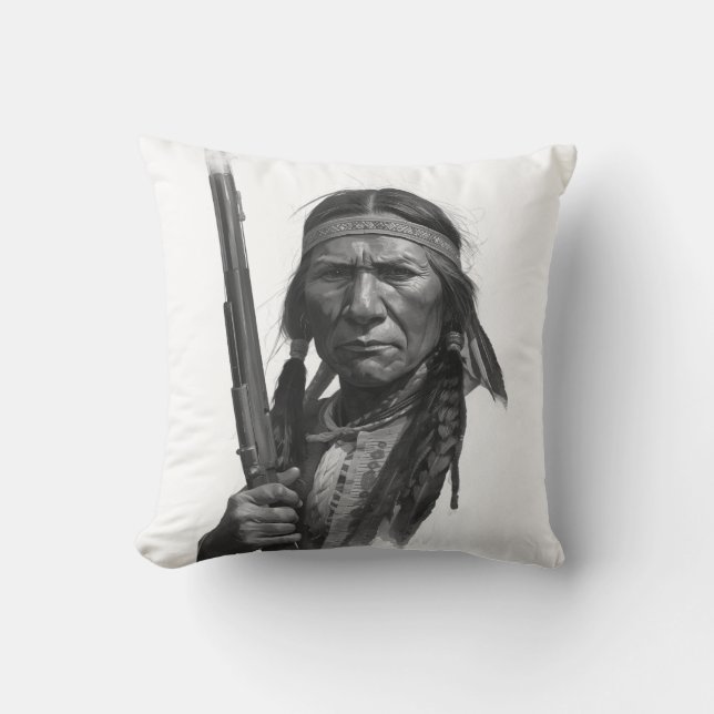 Coussin Geronimo noir et blanc (Recto)