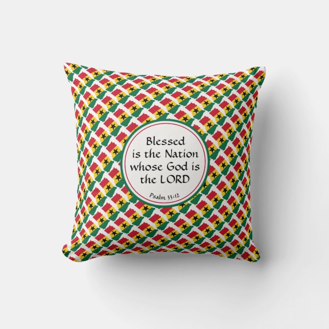 Coussin GHANA Drapeau Christian Blessé Nation ghanéenne (Recto)