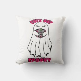 Coussin Ghost d'Halloween mignon mais Éffrayant tenant un 